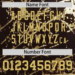 Brown Old Gold Black & Shiny Gold Cracked Foil Baseball Jersey 5