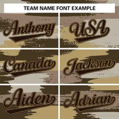 Brown Old Gold Camo Varsity Full-Zip Letterman Bomber Jacket 5