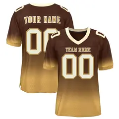 Brown Old Gold-Cream Gradient Fashion Football Jersey