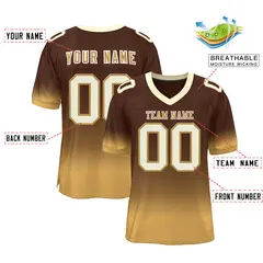 Brown Old Gold-Cream Gradient Fashion Football Jersey 2