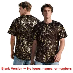 Brown Old Gold Shiny Gold Cracked Texture Baseball Jersey 7