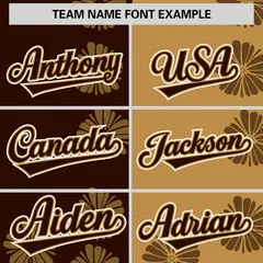Brown Old Gold Split Flower Graffiti Baseball Jersey 3
