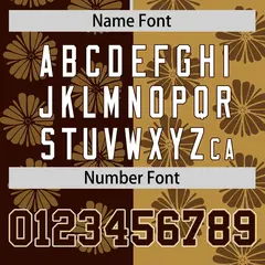 Brown Old Gold Split Flower Graffiti Baseball Jersey 4