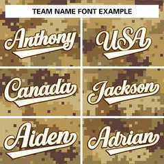 Brown Old Gold-White Camo Sleeveless Baseball Jersey 4