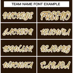 Brown Old Gold-White Varsity Full-Snap Letterman Jacket 5