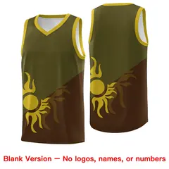 Brown Olive Radiant Sun Two Tone Uniform Basketball Jersey 2