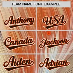 Brown Orange Fluid Feather Graffiti Baseball Jersey 3