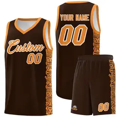 Brown Orange Indians Pattern Basketball Jersey 1