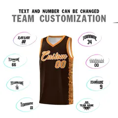 Brown Orange Indians Pattern Basketball Jersey 4