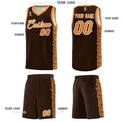 Brown Orange Indians Pattern Basketball Jersey 5