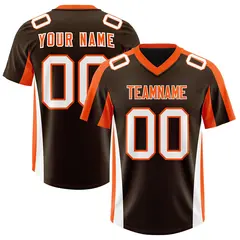 Brown Orange Side Stripe Authentic Football Jersey 1