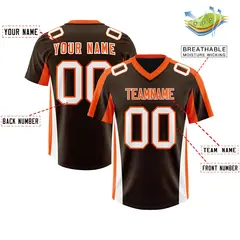 Brown Orange Side Stripe Authentic Football Jersey 2