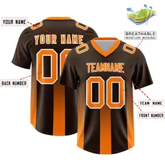 Brown Orange Vertical Gradient Stripe Team Football Jersey 2