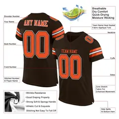 Brown Orange-White Classic Mesh Football Jersey 2