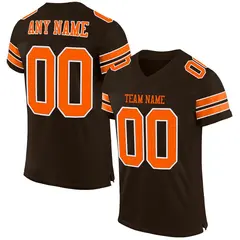 Brown Orange-White Classic Mesh Football Jersey 1