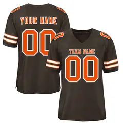 Brown Orange-White Classic Style Authentic Football Jersey 1