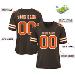 Brown Orange-White Classic Style Authentic Football Jersey 2