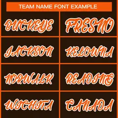 Brown Orange-White Classic Style Hockey Jersey 3