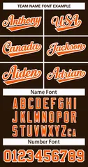 Brown Orange-White Classic Style Hockey Jersey 3