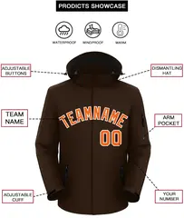 Brown Orange-White Classic Waterproof Jacket 2
