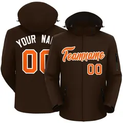Brown Orange-White Classic Waterproof Jacket 1