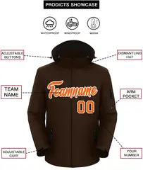Brown Orange-White Classic Waterproof Jacket 2
