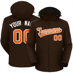 Brown Orange-White Classic Waterproof Jacket 1