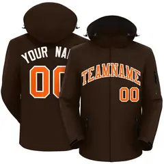Brown Orange-White Classic Waterproof Jacket 1