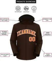 Brown Orange-White Classic Waterproof Jacket 2
