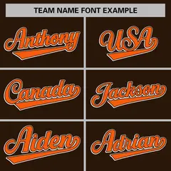 Brown Orange-White Color Block Varsity Baseball Jacket 5