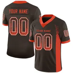 Brown Orange-White Drift Mesh Football Jersey 1
