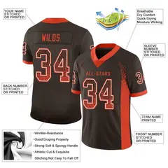 Brown Orange-White Drift Mesh Football Jersey 2