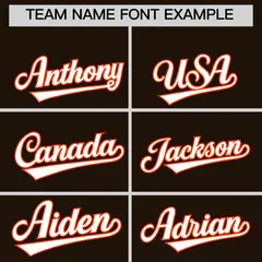 Brown Orange White Full-Snap Short Sleeve Varsity Jacket 5