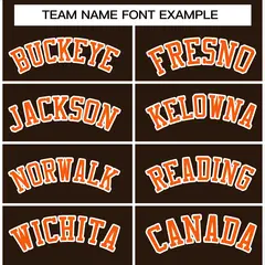 Brown Orange-White Full-Snap Varsity Letterman Jacket 3
