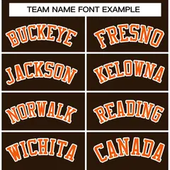 Brown Orange-White Full-Snap Varsity Letterman Jacket 5