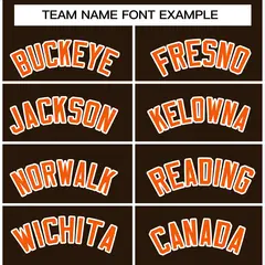 Brown Orange-White Full-Snap Varsity Letterman Jacket 5