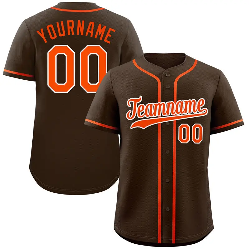 Brown Orange-White Hook Classic Authentic Baseball Jersey