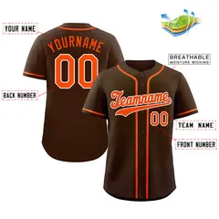 Brown Orange-White Hook Classic Authentic Baseball Jersey 2