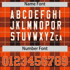 Brown Orange-White Plaid Varsity Full-Snap Letterman Baseball Jacket 4