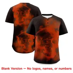 Brown Orange White Skeleton Graffiti Baseball Jersey 8