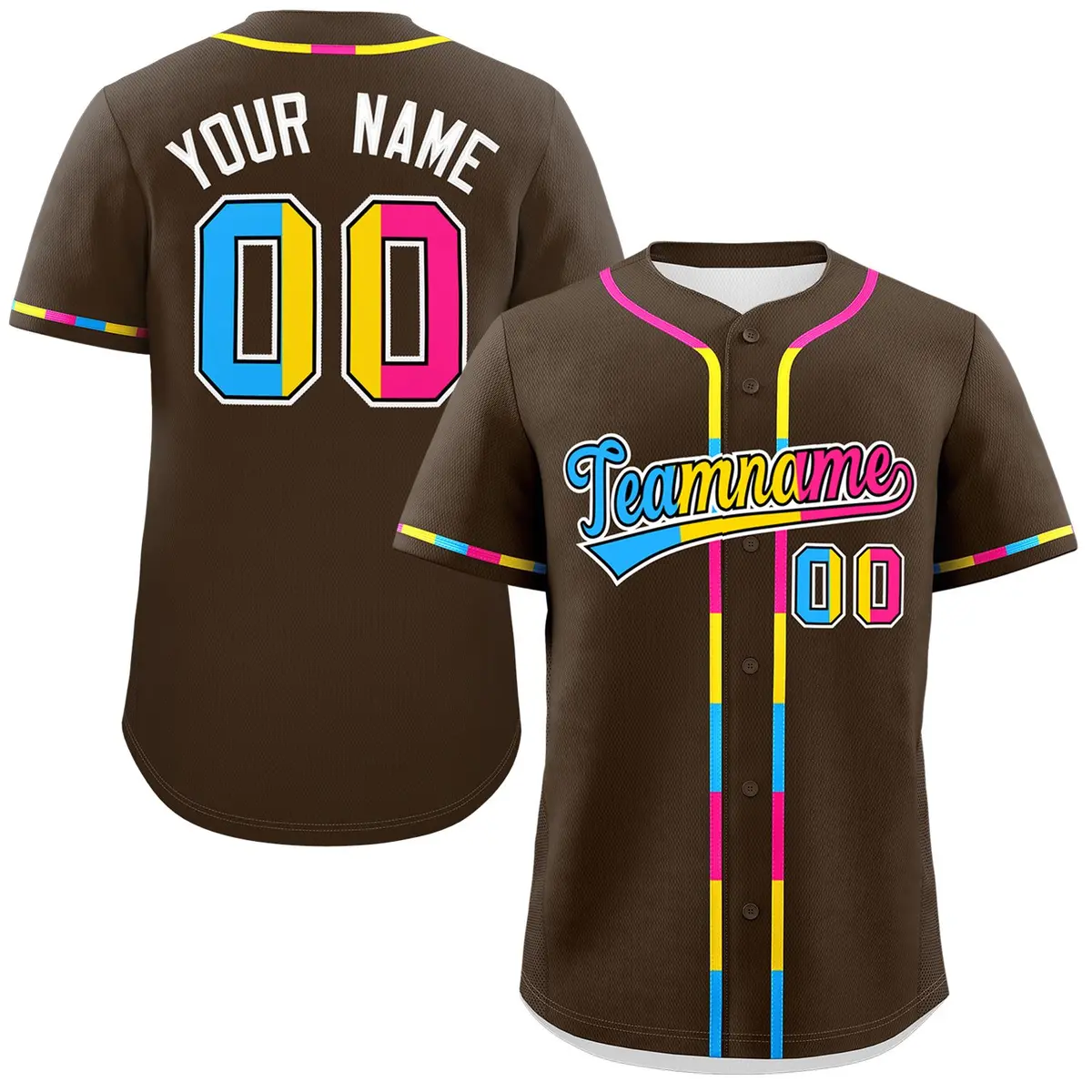 Brown Pansexuality Pride Month Baseball Jersey