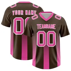 Brown Pink Gradient Vertical Stripe Team Football Jersey