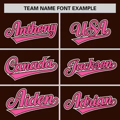 Brown Pink Half Stripe Authentic Baseball Jersey 3