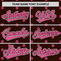 Brown Pink Polka Dot Graffiti Authentic Baseball Jersey 3