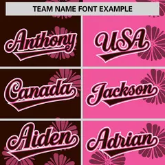 Brown Pink Split Flower Graffiti Authentic Baseball Jersey 3