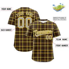 Brown Plaid Authentic Baseball Jersey 2