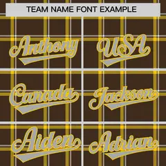 Brown Plaid Authentic Baseball Jersey 3