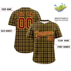 Brown Plaid Authentic Baseball Jersey 2