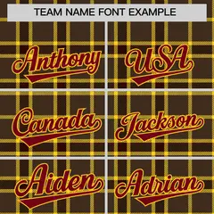 Brown Plaid Authentic Baseball Jersey 3