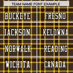Brown Plaid Pattern Authentic Football Jersey 3